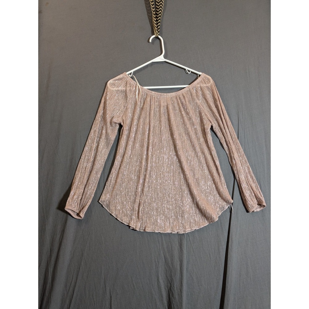 Potters Pot Color Gold Size‎ Large Stripe Long Sleeve Blouse